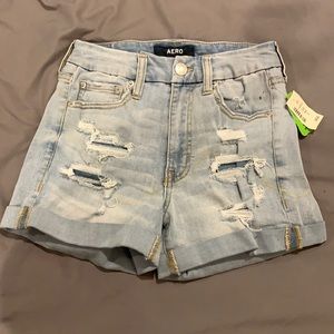 Aeropostale High Rise Curvy denim shorts